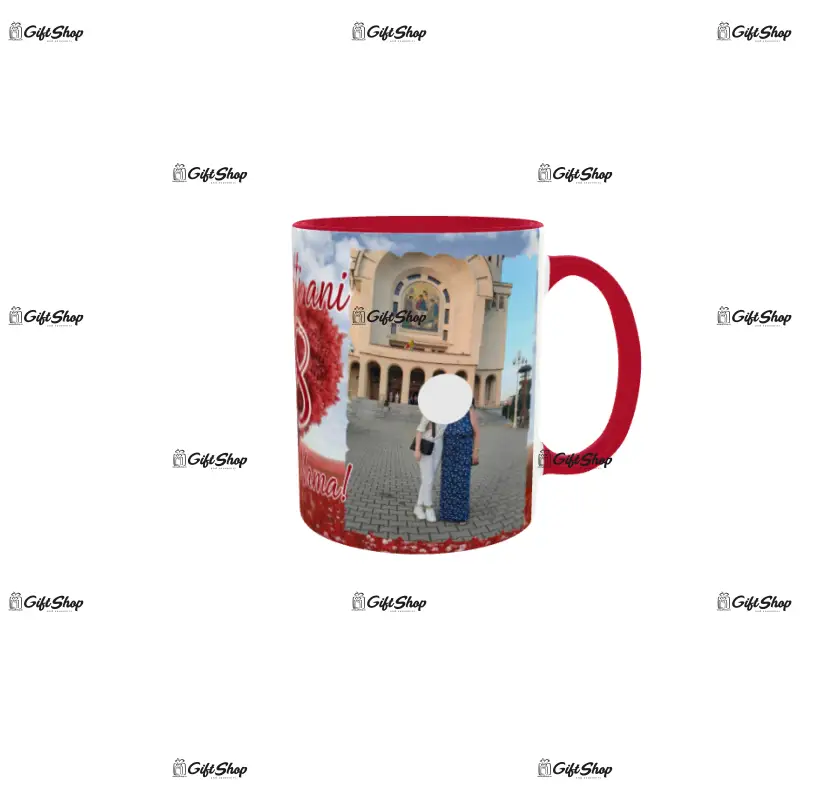 La multi ani 18 cu drag mama, cana din ceramica, 330ml, personalizata cu 2 poze si text model 3375